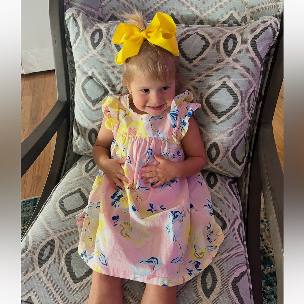 Pink Floral‎ Toddler Dress.
